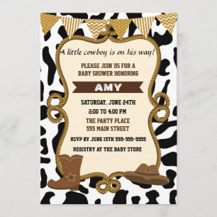 Invitación de niño niño niño niño ducha Viejo Oest