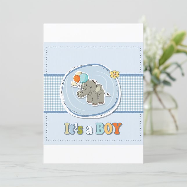 Invitación de niño pequeño elefante lindo (Subido por el creador)
