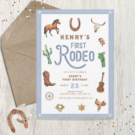 Invitación de niño rodeo-bebé de cumpleaños de occ