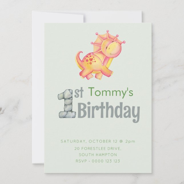 Invitación de niños con Fiesta de cumpleaños de Cu (Anverso)