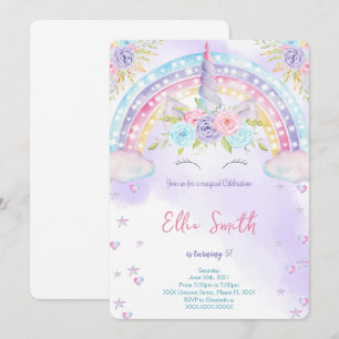 Invitación de niños de Unicornio