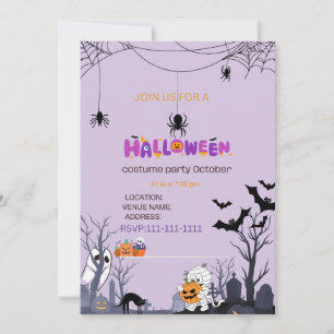 Invitación de niños lindos fiesta de disfraces de