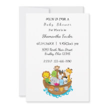 Invitación de Noah a la Baby Shower Ark
