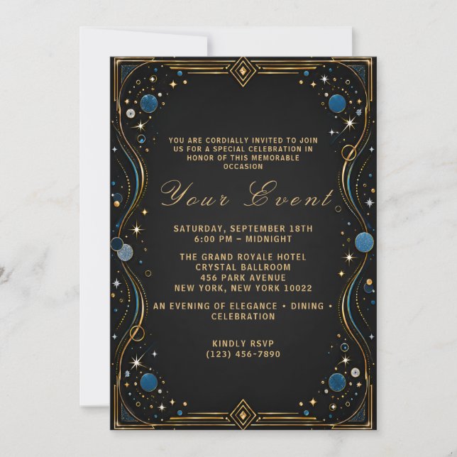 Invitación de Noche de Celebración de Fiesta Forma (Anverso)