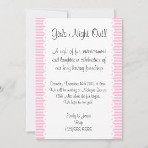 Invitación de noche de chicas rosa bebé
