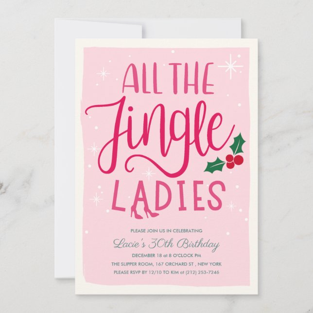 Invitación de Noche de Damas para las Fiestas (Anverso)