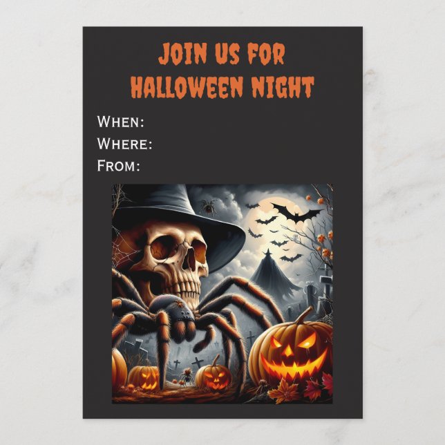 Invitación de Noche de Halloween Personalizable (Anverso)