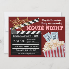Invitación de noche de película para las vacacione