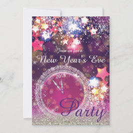 Invitación De Noche Vieja fiesta chispeante