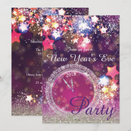 Invitación De Noche Vieja fiesta chispeante