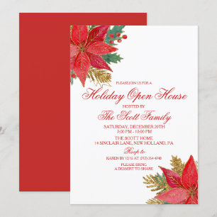 Invitación de Nochebuena de Fiesta de Navidad Poin