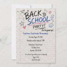 Invitación de nota pasada para fiesta de adultos d