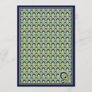 Invitación de Nouveau del pavo real (marina de