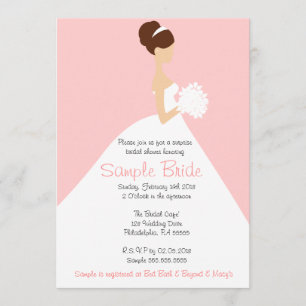 Invitación de novia a la ducha de pelo marrón