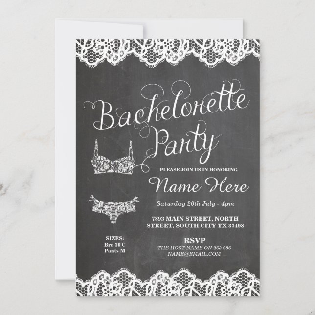 Invitación de novia a la fiesta de la soltera (Anverso)
