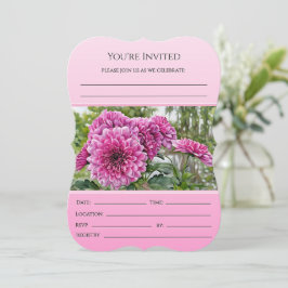 Invitación de novia floral rosa y Bonito