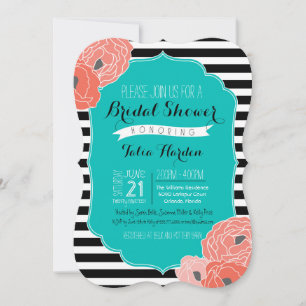 Invitación de novia o Baby Shower - Verde azulado 