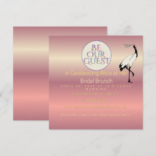 Invitación de Novia por Casar con Foliaje Rosa y D