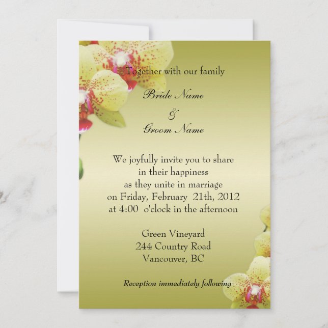 invitación de novia y novio (Anverso)