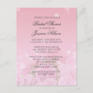 Invitación de novias en Bouquet de rosas rosa de l