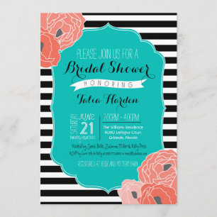 Invitación de novias o Baby Shower: Verde azulada