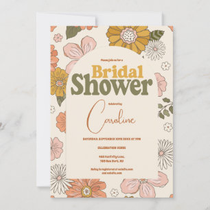 Invitación de novias temáticas de Retro Groovy 70