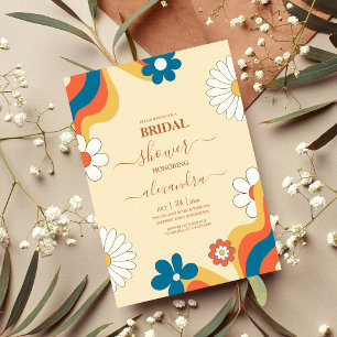 Invitación de novias temáticas de Retro Groovy 70