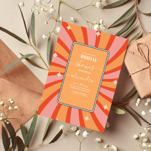 Invitación de novias temáticas de Retro Groovy 70