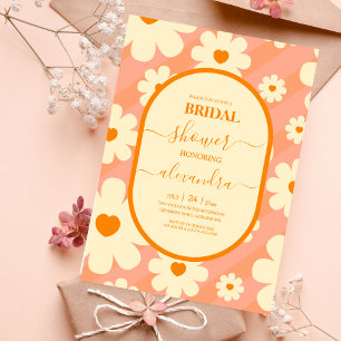 Invitación de novias temáticas de Retro Groovy 70