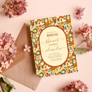 Invitación de novias temáticas de Retro Groovy 70