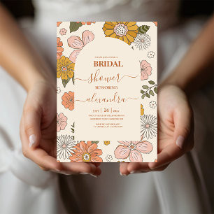 Invitación de novias temáticas de Retro Groovy 70