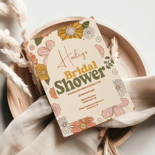 Invitación de novias temáticas de Retro Groovy 70