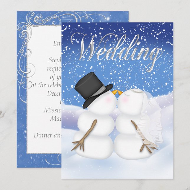 Invitación de novias y novios de invierno (Anverso / Reverso)