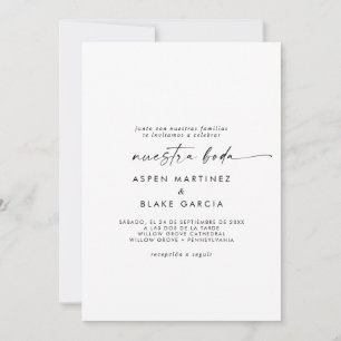 Invitación de Nuestra Boda en Español con Escritur