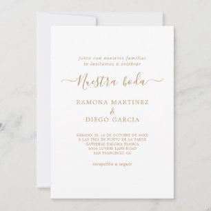 Invitación de Nuestra Boda en Español Oro