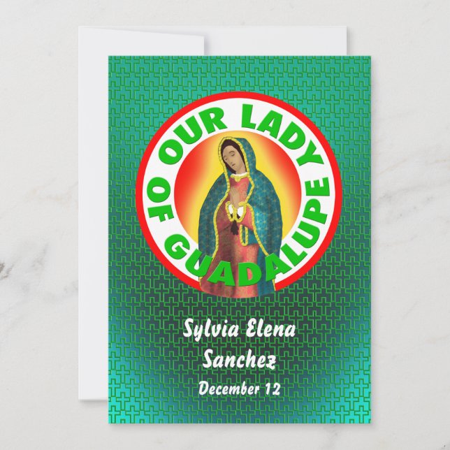Invitación de Nuestra Señora de Guadalupe (Anverso)