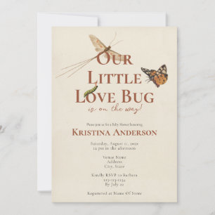 Invitación de nuestro pequeño amor insecto lindo b