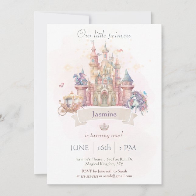 Invitación de nuestro pequeño infanta Fairytale (Anverso)