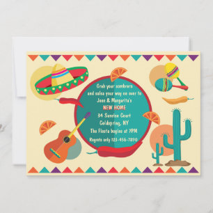 Invitación de nueva casa con tema mexicano