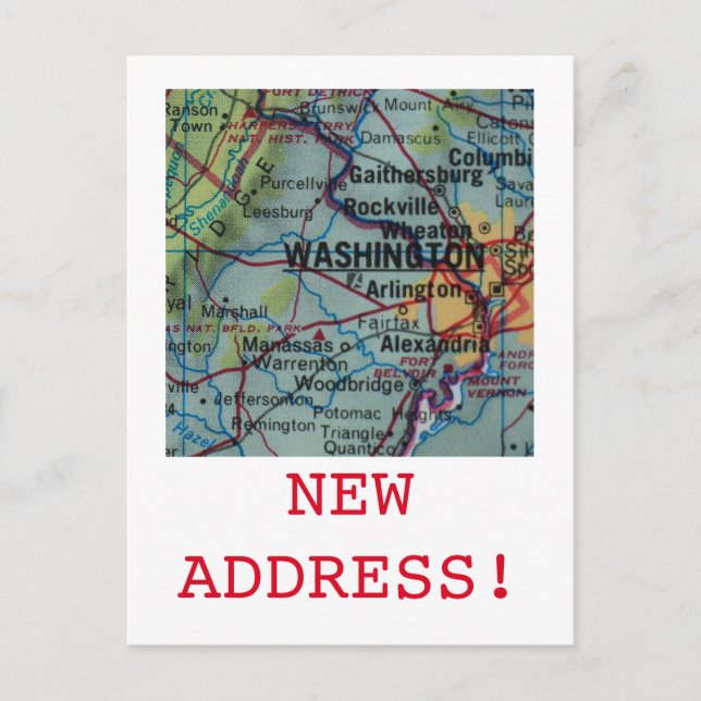 Invitación de nueva dirección de Washington DC (Anverso)