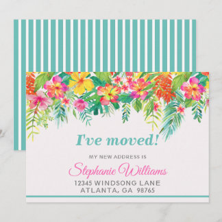 Invitación de nueva dirección floral tropical