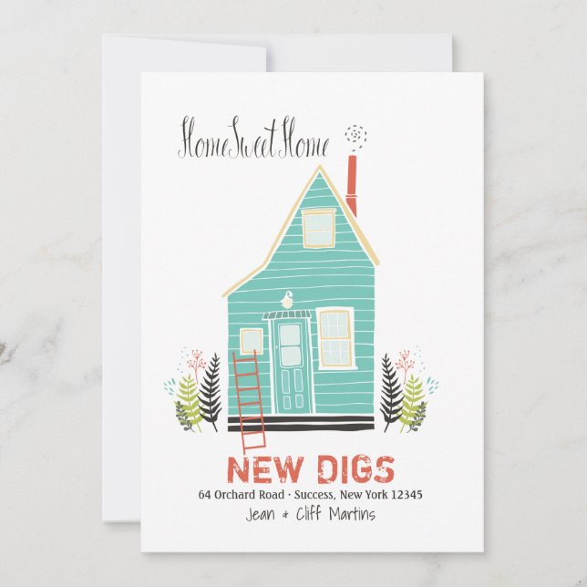 Invitación de nueva dirección Hogar Sweet Home (Anverso)