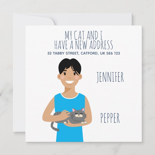 Invitación de nueva dirección personalizada (Anverso)