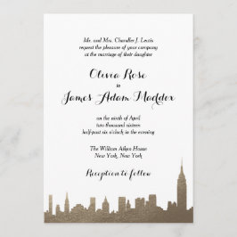 Invitación de Nueva York Faux Gold