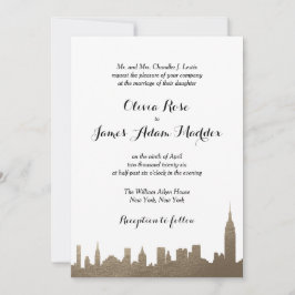 Invitación de Nueva York Faux Gold