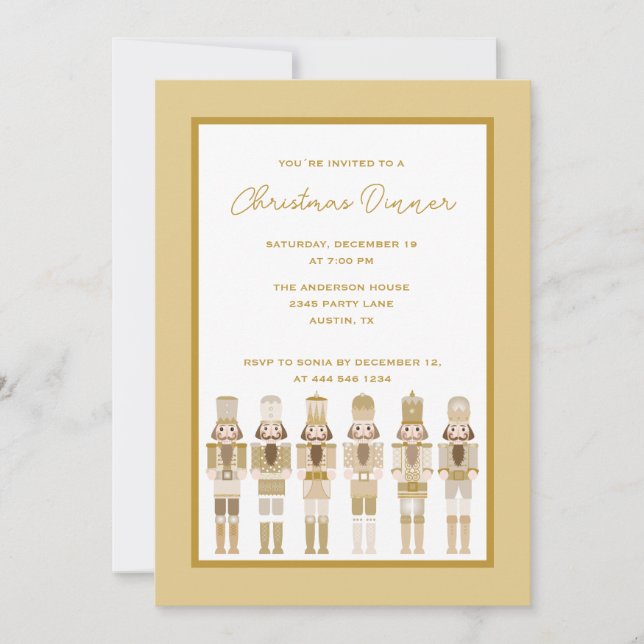 INVITACIÓN DE NUTCRACKER DE ORO DE LOS navidades (Anverso)