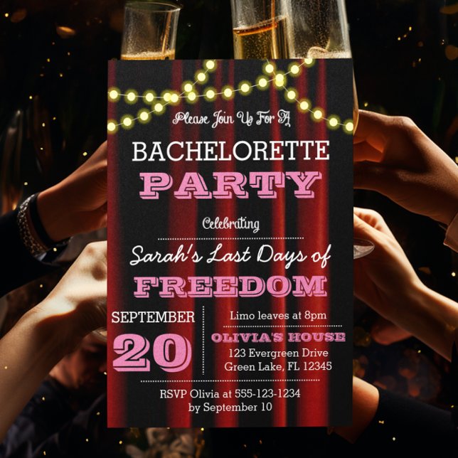 Invitación de ocasión especial Luces de teatro ros (Subido por el creador)