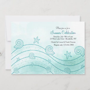 Invitación de Ola de Conchas de Mar