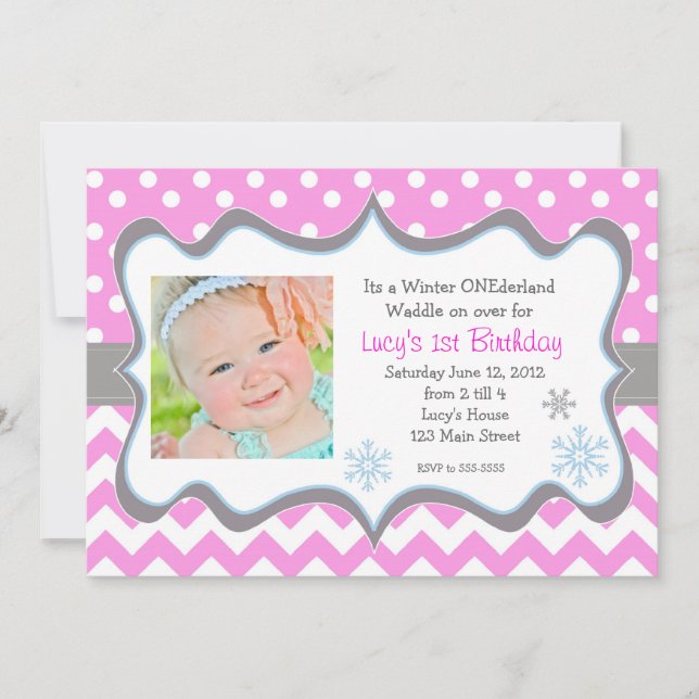 Invitación de ONEderland del invierno (Anverso)