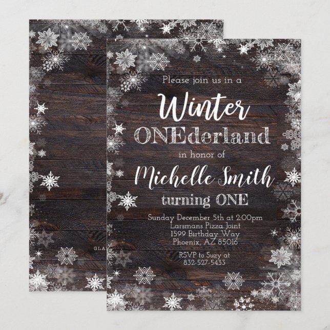 Invitación de ONEderland del invierno, 1r (Anverso / Reverso)